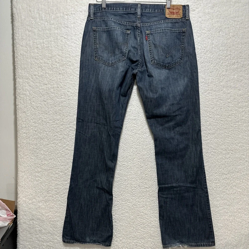 Levi's 527 Bootcut Jeans Blue Denim Western Cowboy 100% Cotton Men's Size 36‎